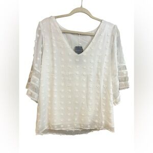 Blooming Jelly NWT Women's Chiffon BlousesV Neck Short Sleeve Fashion Medium